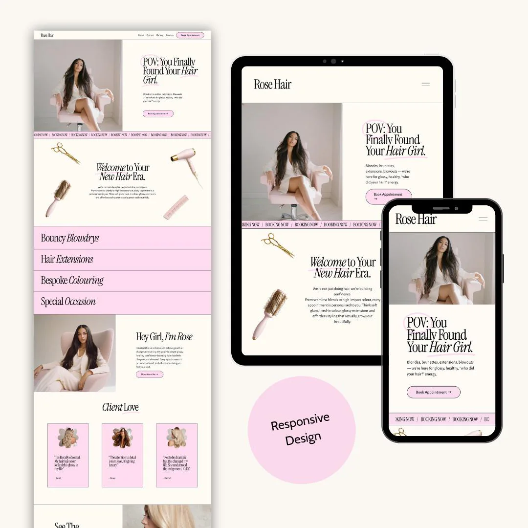 rose template services page preview